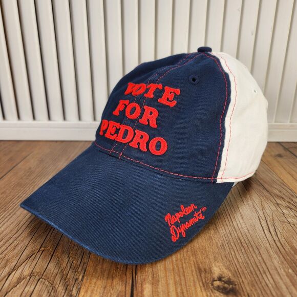 VTG Vote For Pedro Napoleon Dynamite 2005 Bio Domes Hat Cap Blue Red Movie Retro - Picture 1 of 10